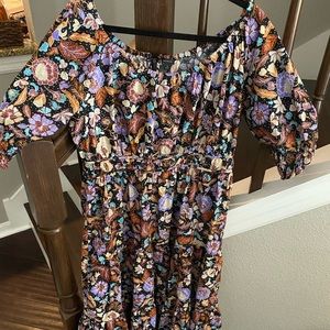 BATIK MIDI FLARE DRESS Ann Taylor